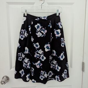 Bardot ASOS Black Fit And Flare Skirt With Floral Design